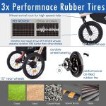 Jogging Sports Stroller with Comfort Rubber Wheels/Zipper-Less Entry/1-Hand Quick Fold/Aluminum Frame for Small/Medium Dogs, Cats and Pets (Green Camo) - Image 17